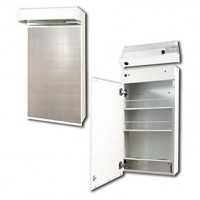 TOILET LOCKER WITH MIRROR SINGLE 600X320MM WHITE LEFT 