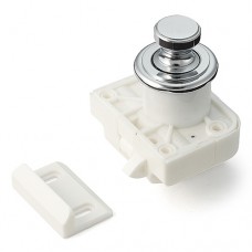 PUSH BUTTON LATCH NYLON WHITE KNOB + RING BPC